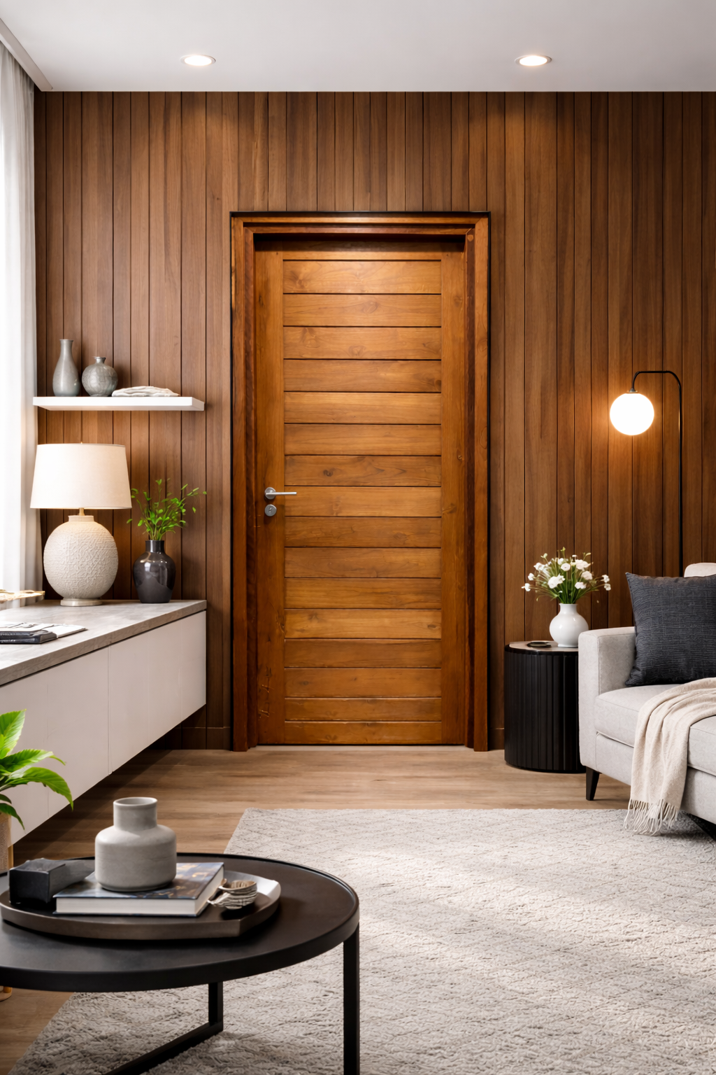 ประตูไม้สัก PAREENA DECOR 80X200 ซม._4